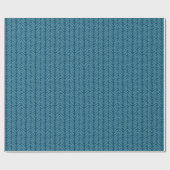 Papier Cadeau Simple Fun Motif d'art en zigzag bleu sarcelle fon (Plat)