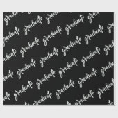 Papier Cadeau Simple Graduate Black and White Graduate Party (Plat)