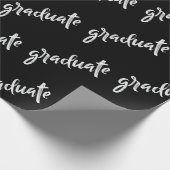 Papier Cadeau Simple Graduate Black and White Graduate Party (Coin)