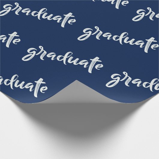 Papier Cadeau Simple Graduate Blue and White Graduate Party (Coin)