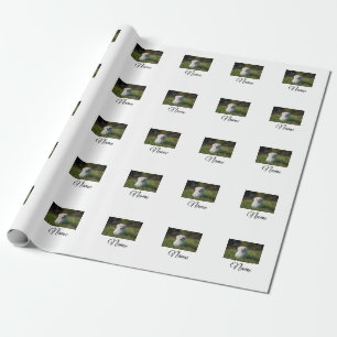 Papier Cadeau Simple jeté de photo personnalisée avec nom d'anim