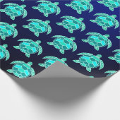 Papier Cadeau Simple jolie tortue bleu turquoise turquoise (Coin)