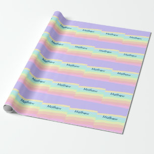 Papier Cadeau simple lettre initiale monogramme ajouter votre no