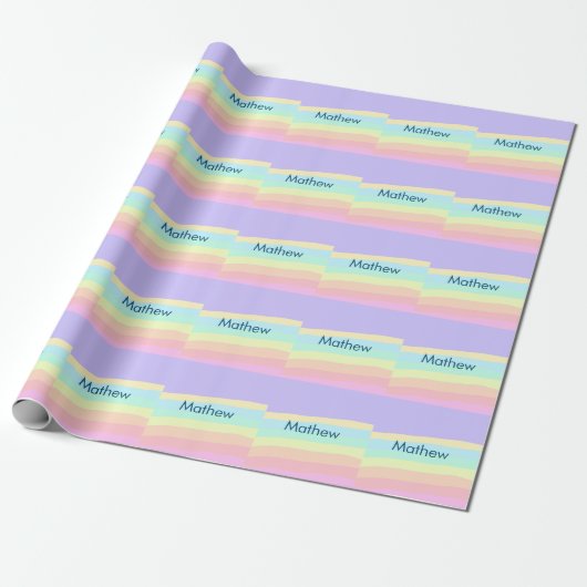 Papier Cadeau simple lettre initiale monogramme ajouter votre no (Déroulé)