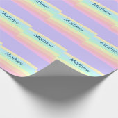 Papier Cadeau simple lettre initiale monogramme ajouter votre no (Coin)