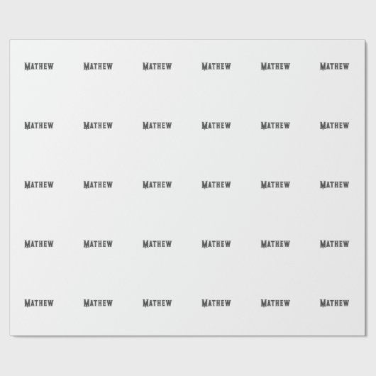 Papier Cadeau simple lettre initiale monogramme ajouter votre no (Plat)