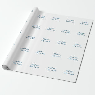 Papier Cadeau simple lettre initiale monogramme ajouter votre no