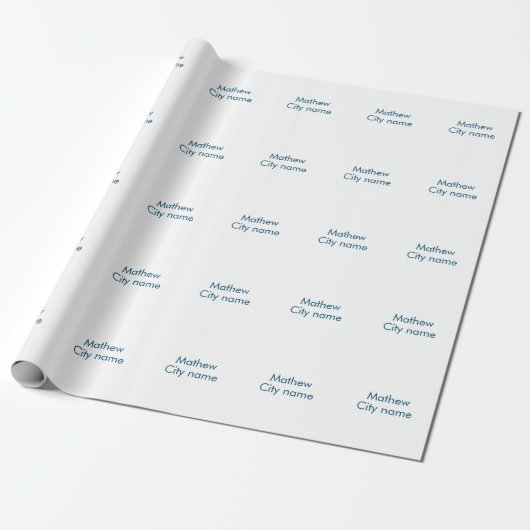Papier Cadeau simple lettre initiale monogramme ajouter votre no (Déroulé)