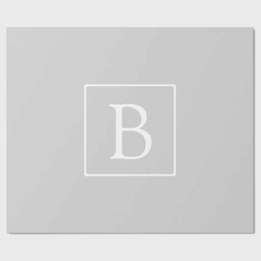 Papier Cadeau Simple Light Grey monogram (Plat)