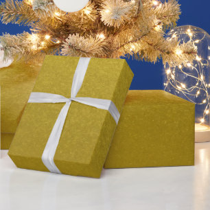 Papier Cadeau Simple métallisé inspiré jaune élégant