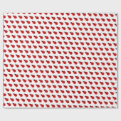 Papier Cadeau Simple mignon rouge minuscule motif de Ladybug noi (Plat)