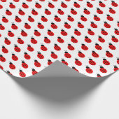 Papier Cadeau Simple mignon rouge minuscule motif de Ladybug noi (Coin)