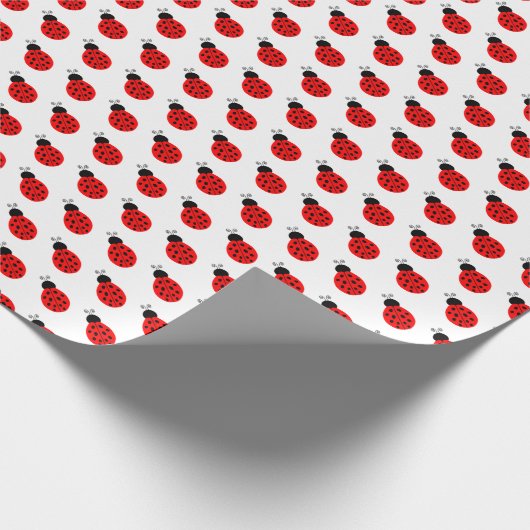 Papier Cadeau Simple mignon rouge minuscule motif de Ladybug noi (Coin)