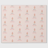 Papier Cadeau Simple mignonne joyeux Noël Gingerpain Pastel (Plat)