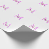 Papier Cadeau simple minimal ajouter nom monogramme rose rouge (Coin)