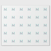 Papier Cadeau simple minimal ajouter nom monogramme vert rose bl (Plat)