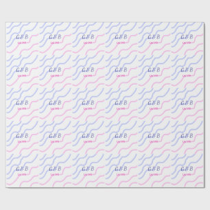 Papier Cadeau SIMPLE MINIMAL ajouter votre nom de couple nom de