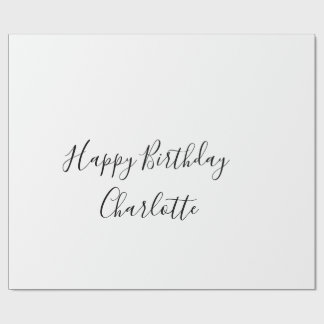 Papier Cadeau SIMPLE MINIMAL.CUTIE ADD NAME BABY happy birthday 
