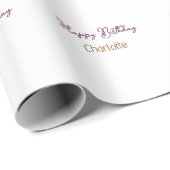 Papier Cadeau SIMPLE MINIMAL.CUTIE AJOUTER NOM BÉBÉ joyeux anniv (Coin rond)