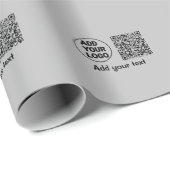 Papier Cadeau Simple minimal q r code add logo scan code name te (Coin rond)