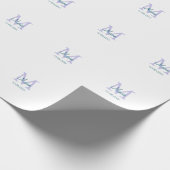 Papier Cadeau simple minimum ajouter nom monogramme violet vert (Coin)