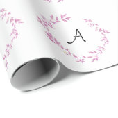 Papier Cadeau simple minimum ajouter votre texte nom monogramme (Coin rond)