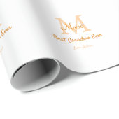 Papier Cadeau simple minimum meilleur grand-mère jamais orange m (Coin rond)