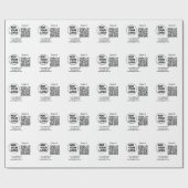 Papier Cadeau Simple minimum q r code ajouter logo code d'analys (Plat)