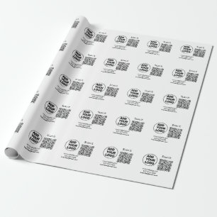 Papier Cadeau Simple minimum q r code ajouter logo code d'analys