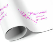 Papier Cadeau Simple minimum rose bridesmaid ajouter le nom de l (Coin rond)