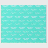 Papier Cadeau Simple Modern Sweet 16 Nom Turquoise Seize Nom (Plat)