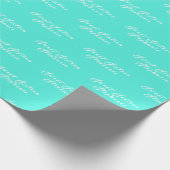Papier Cadeau Simple Modern Sweet 16 Nom Turquoise Seize Nom (Coin)