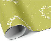 Papier Cadeau Simple moderne Acier vert Noël Holly Wreath (Coin rond)