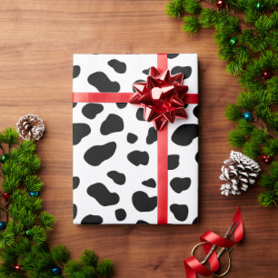 Papier Cadeau Simple moderne Black and White Cow Motif d'impress