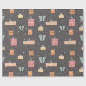 Papier Cadeau Simple moderne Boho minimaliste Noël présent (Plat)