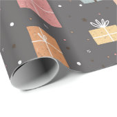 Papier Cadeau Simple moderne Boho minimaliste Noël présent (Coin rond)