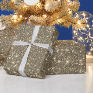 Papier Cadeau Simple Moderne Luxe Sable Doré Pailleté Brillante