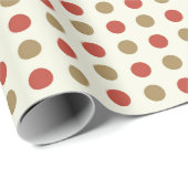 Papier Cadeau Simple moderne Polka Dot Motif Noël (Coin rond)
