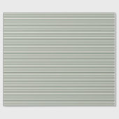Papier Cadeau Simple Moderne Sage Vert Stripes  (Plat)