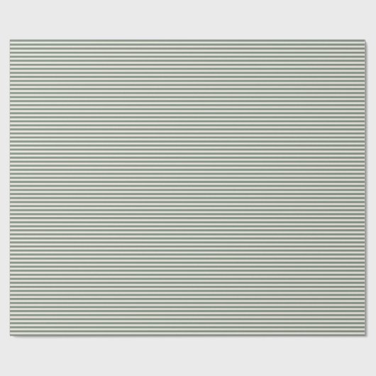 Papier Cadeau Simple Moderne Sage Vert Stripes (Plat)
