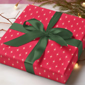 Papier Cadeau Simple moderne Star Motif Fêtes de Noël Rouge