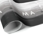 Papier Cadeau Simple monogram add your name letter man minimal t (Coin rond)