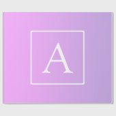 Papier Cadeau Simple Monogramme | Dégradé Rose/Violet Subtil (Plat)