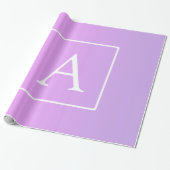Papier Cadeau Simple Monogramme | Dégradé Rose/Violet Subtil (Déroulé)