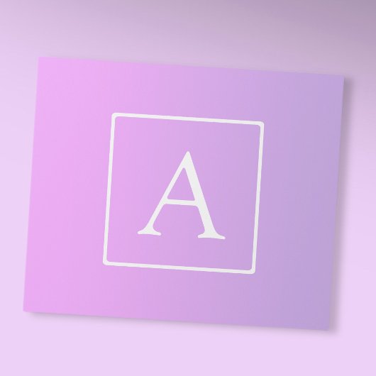 Papier Cadeau Simple Monogramme | Dégradé Rose/Violet Subtil