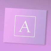 Papier Cadeau Simple Monogramme | Dégradé Rose/Violet Subtil