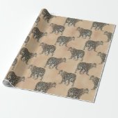Papier Cadeau Simple Motif animal léopard doré (Déroulé)