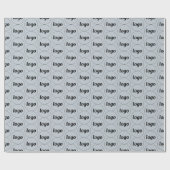 Papier Cadeau Simple motif de logo d'entreprise bleu poudre (Plat)
