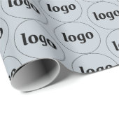 Papier Cadeau Simple motif de logo d'entreprise bleu poudre (Coin rond)