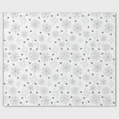 Papier Cadeau Simple Motif de Noël noir et blanc (Plat)